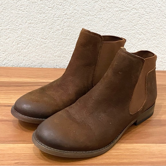 FRANCO SARTO “Kabrina” Cognac Brown Suede Leather Chelsea Ankle Boots Size 6.5 - Picture 3 of 14